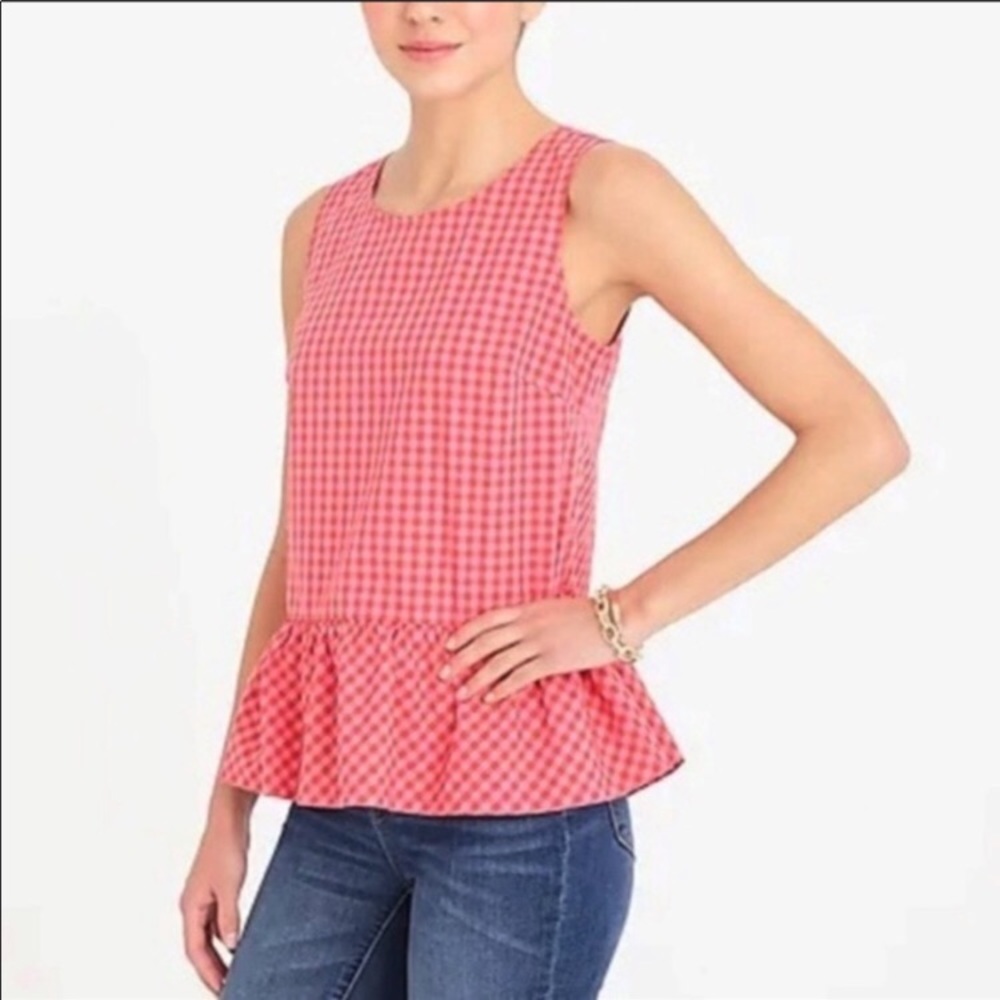 J. Crew Peplum Gingham Top